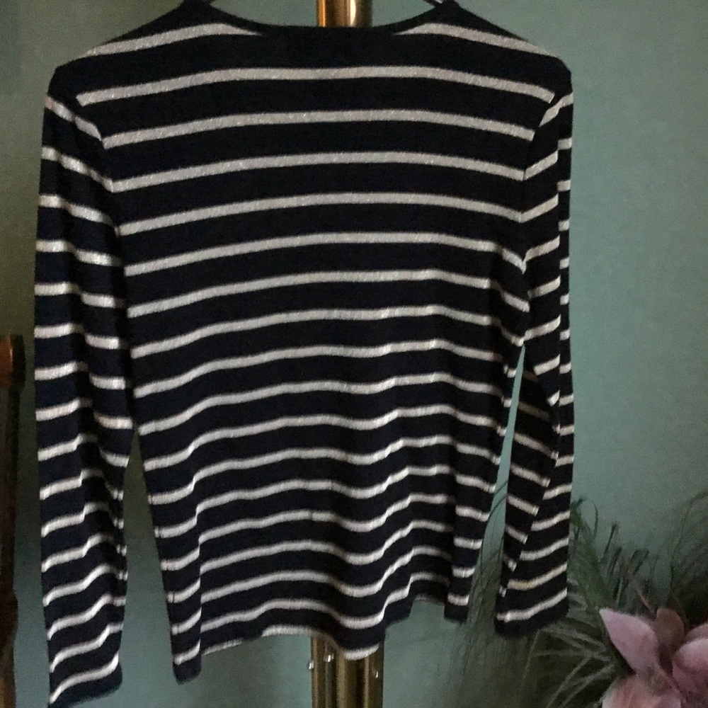 Ralph Lauren Black & Gold Knit Top Size S EUC - Picture 2 of 4